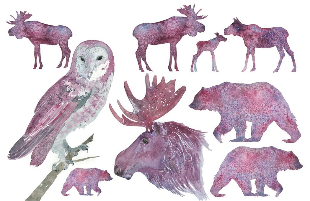 Roycycled Treasures Fall Animal Silhouettes Decoupage Paper A3