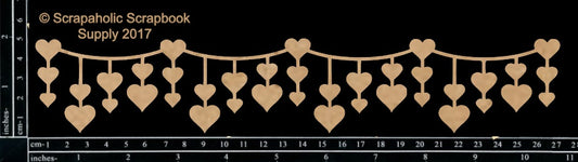Scrapaholics Heart Dangle Border Chipboard