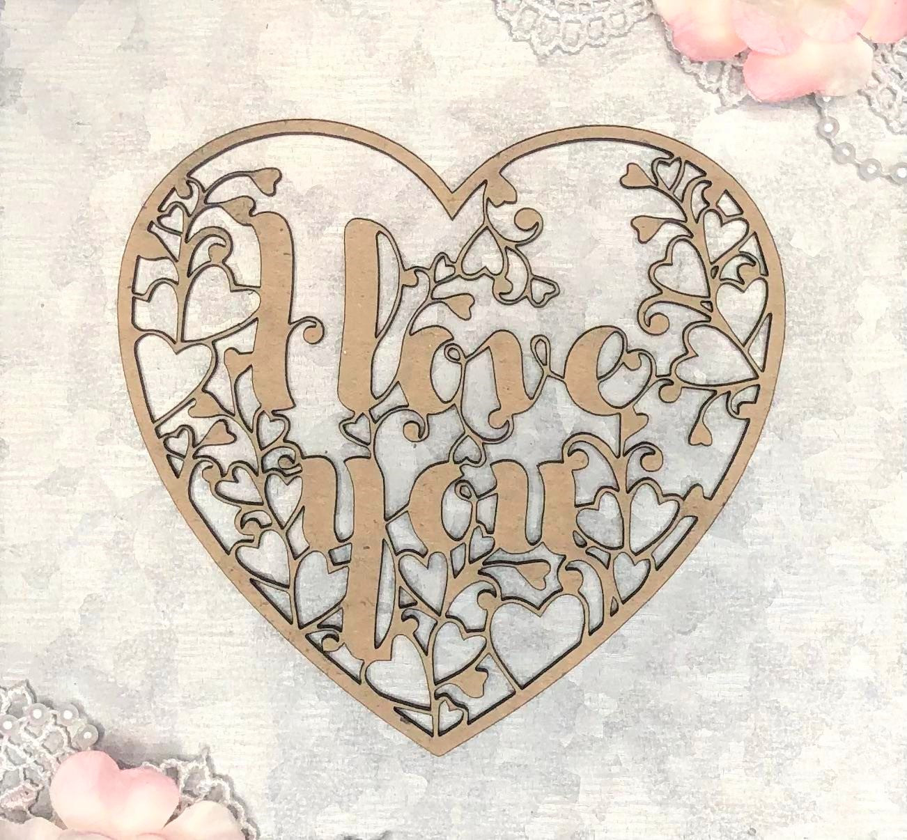 Scrapaholics I Love You Heart Chipboard