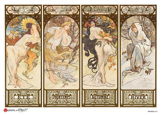 Paper Designs Washipaper A2 & A3 Decoupage Rice Paper Nouveau 0005