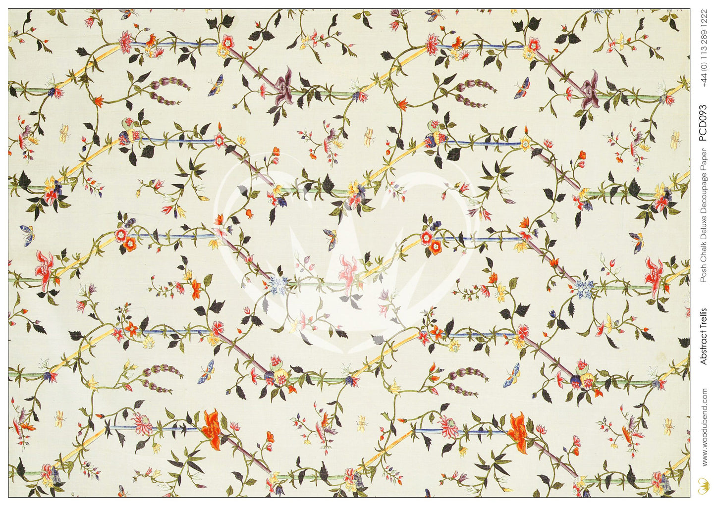 Abstract Trellis A3 Deluxe Rice Paper for Decoupage by Posh Chalk