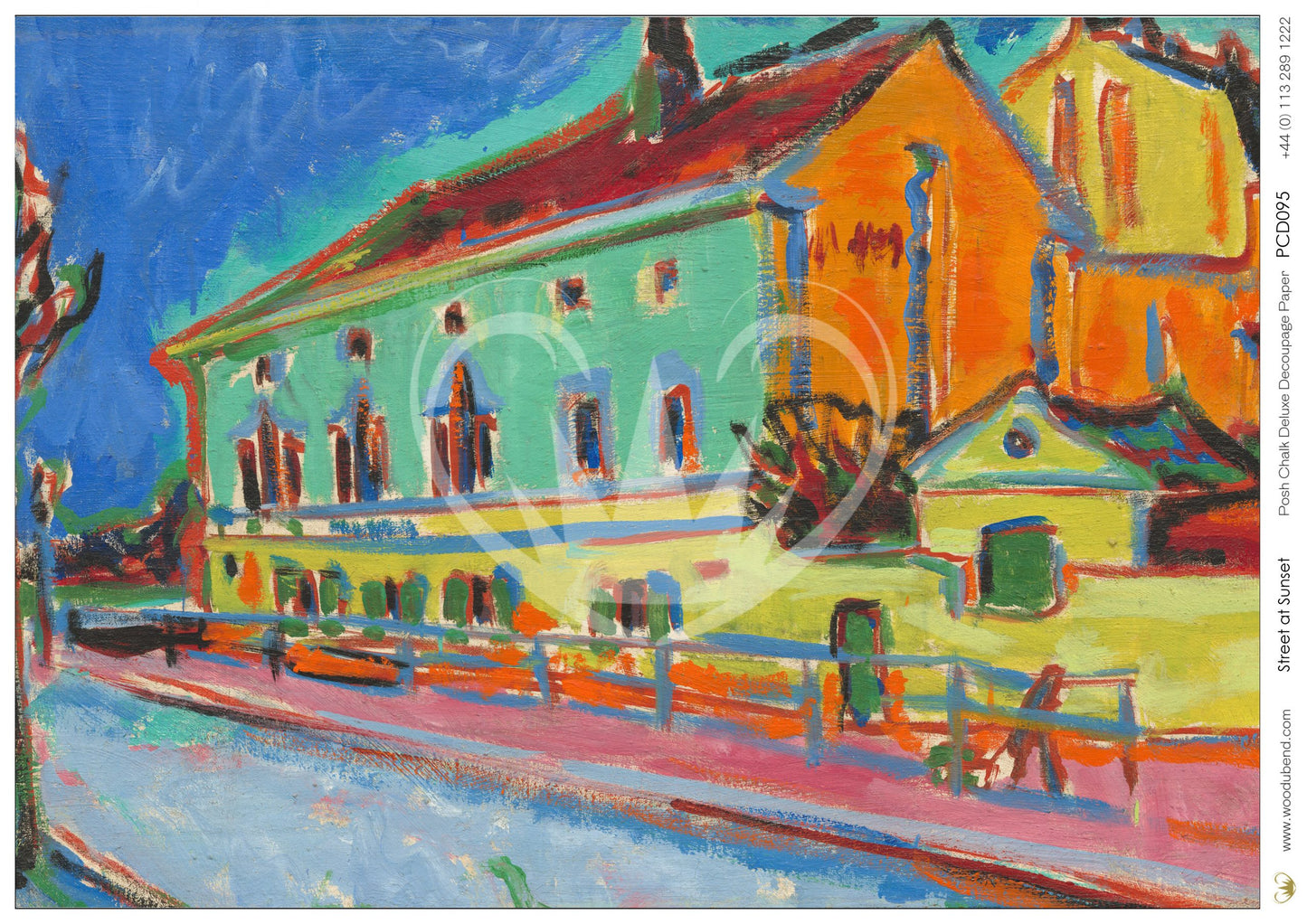 Street At Sunset A3 Deluxe Rice Paper for Decoupage by Posh Chalk