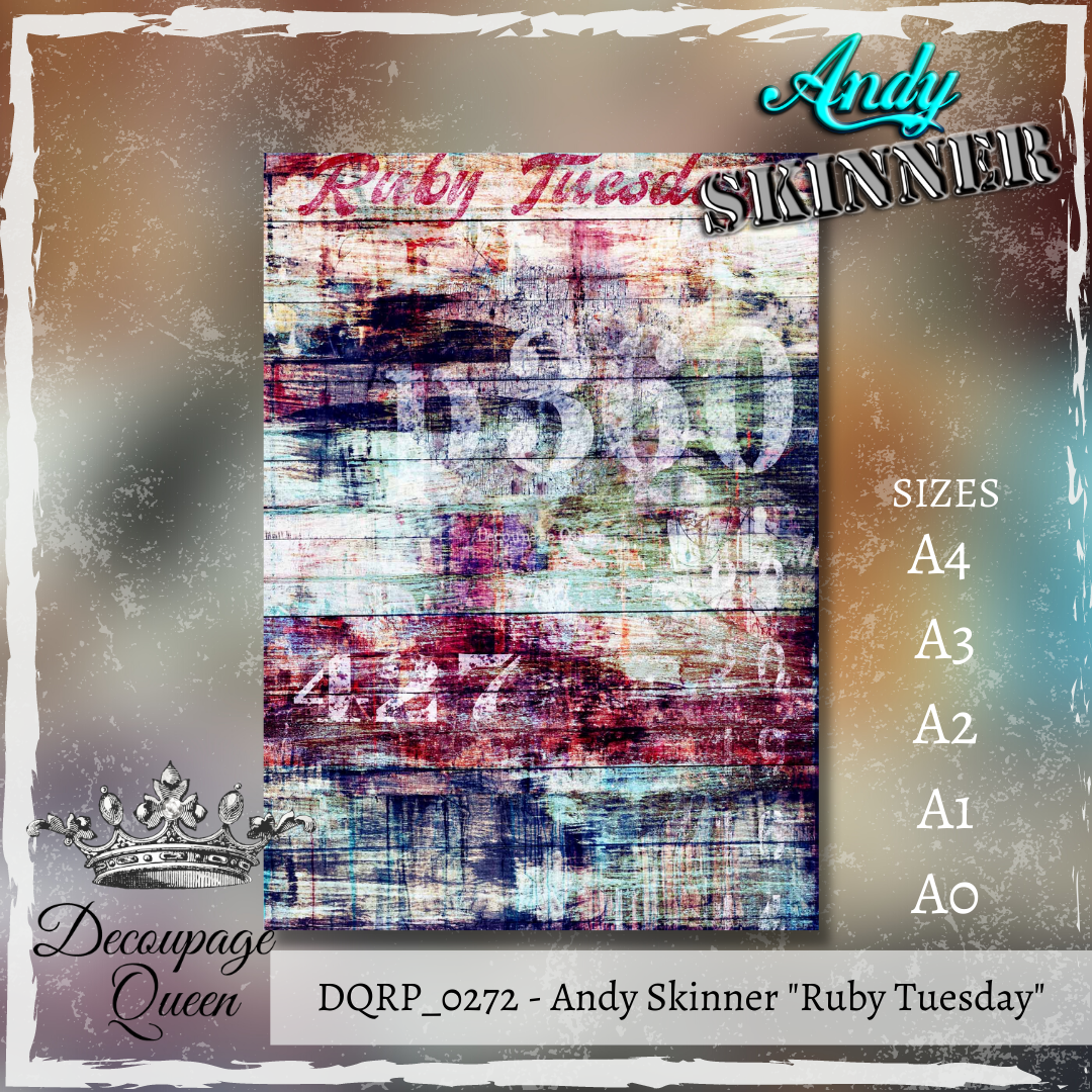 Decoupage Queen Rice Paper Ruby Tuesday by Andy Skinner A4