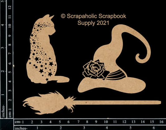 Scrapaholics Witch Accessories Chipboard