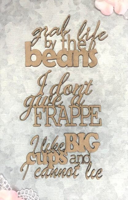 Scrapaholics Coffee Quotes Chipboard