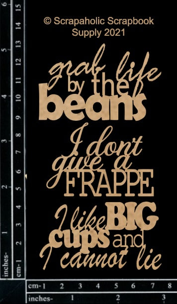 Scrapaholics Coffee Quotes Chipboard