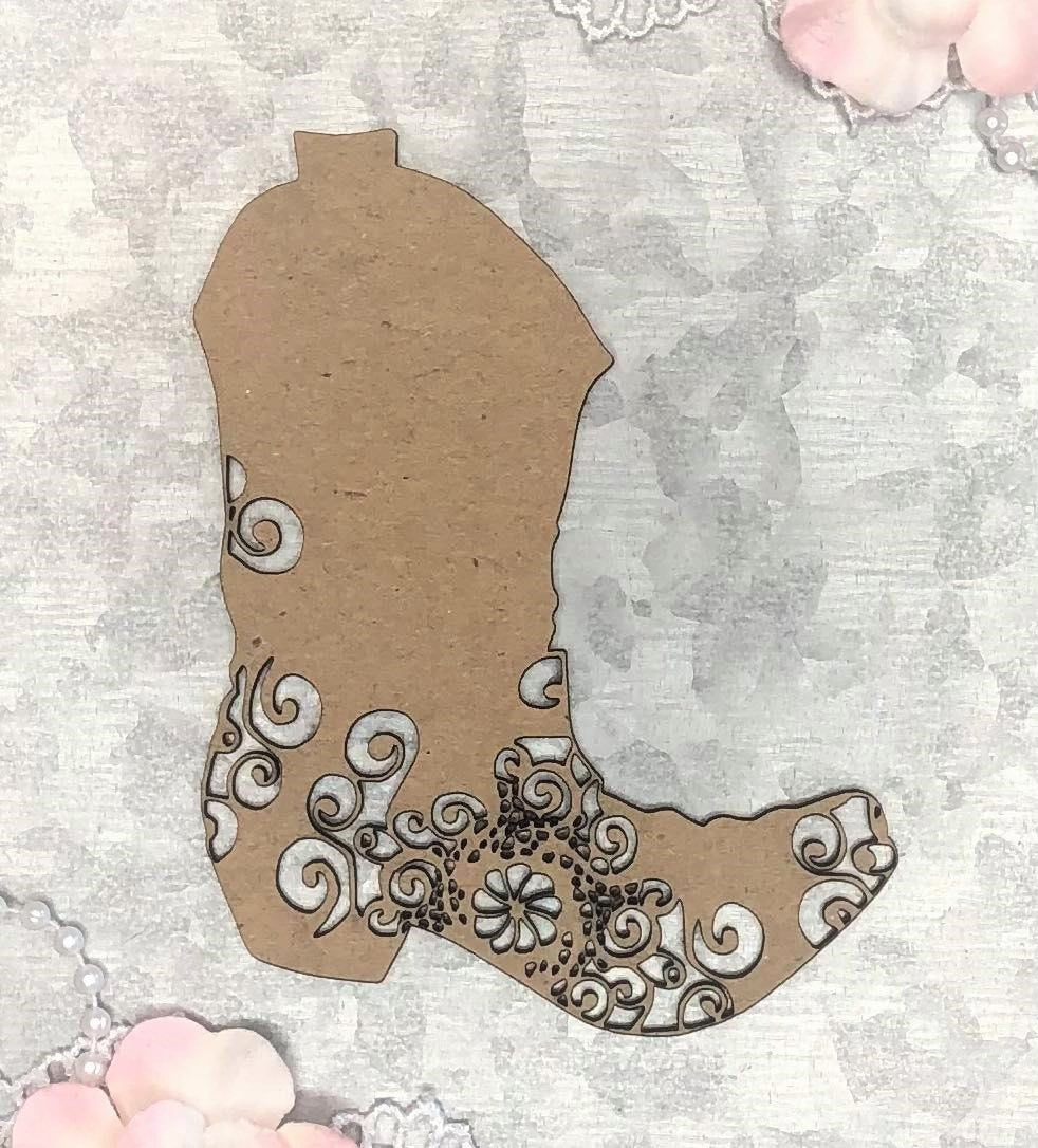 Scrapaholics Cowboy Boot Chipboard