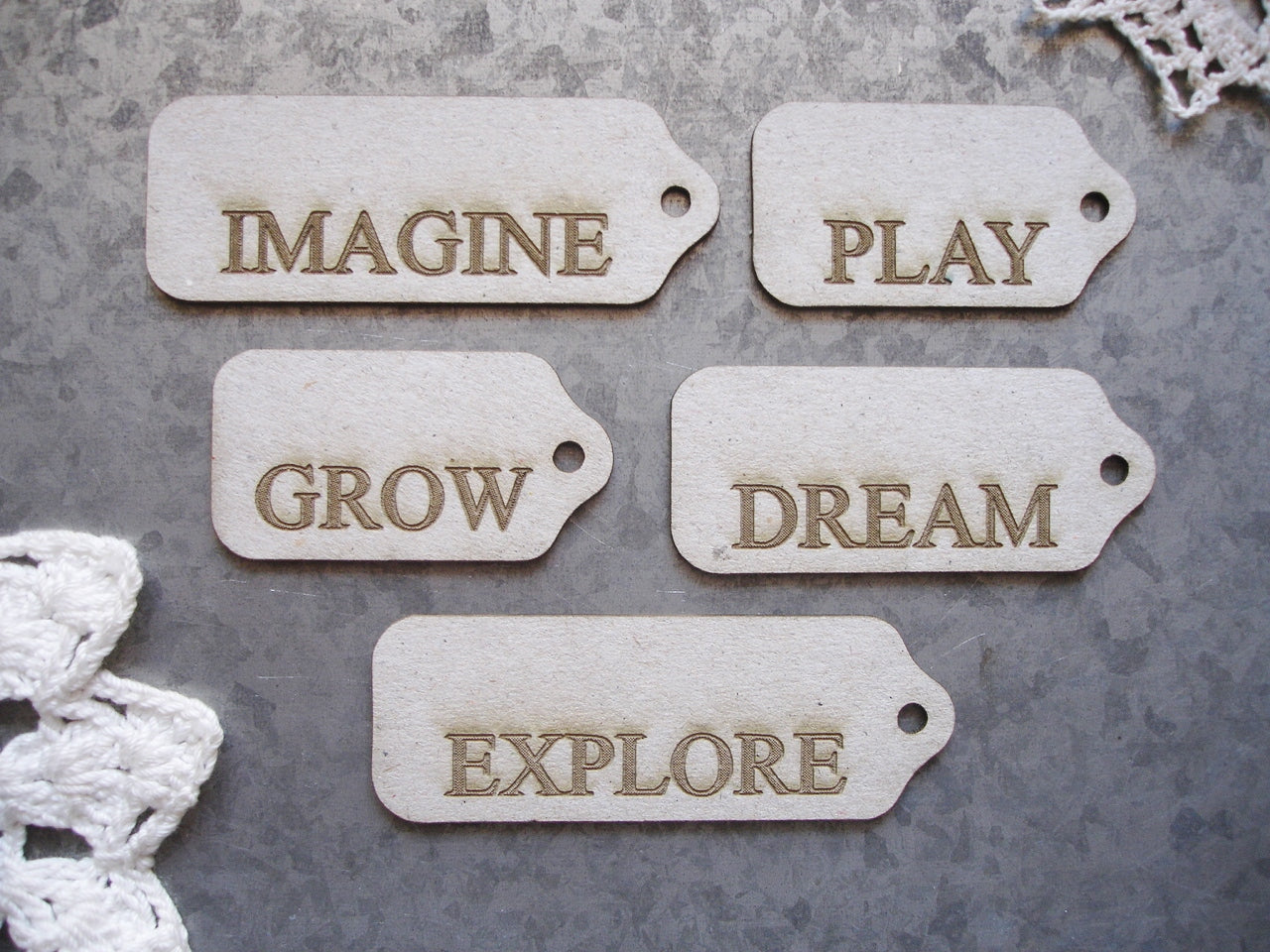 Scrapaholics Explore Tag Set Chipboard