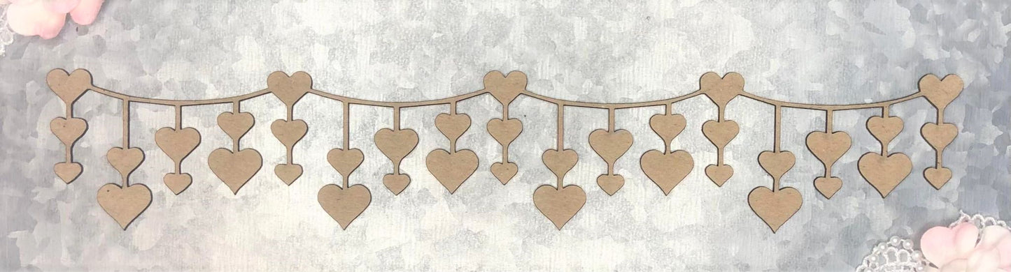 Scrapaholics Heart Dangle Border Chipboard