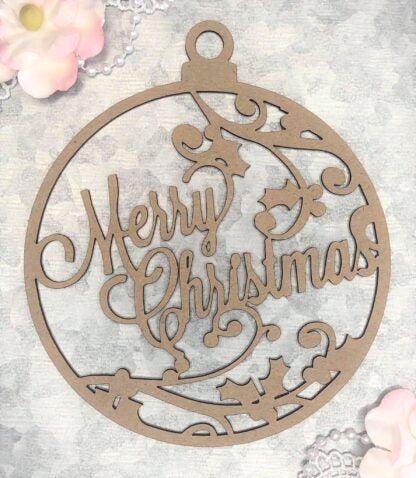 Scrapaholics Merry Christmas Ornament Chipboard