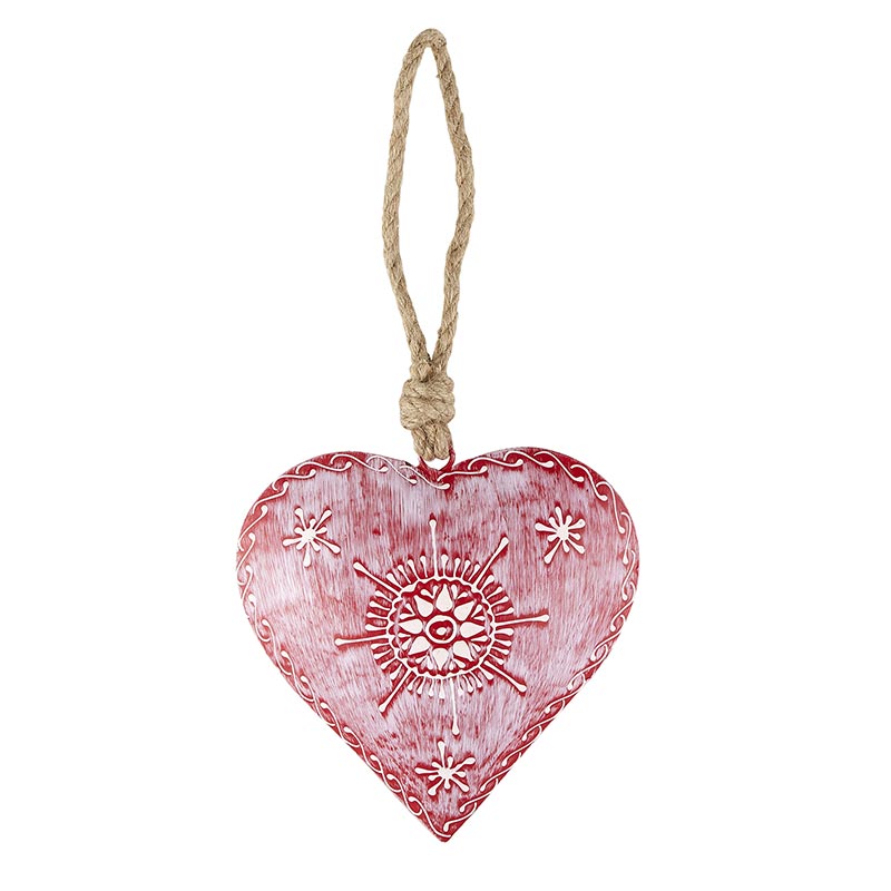 Heart on Twine in White or Red