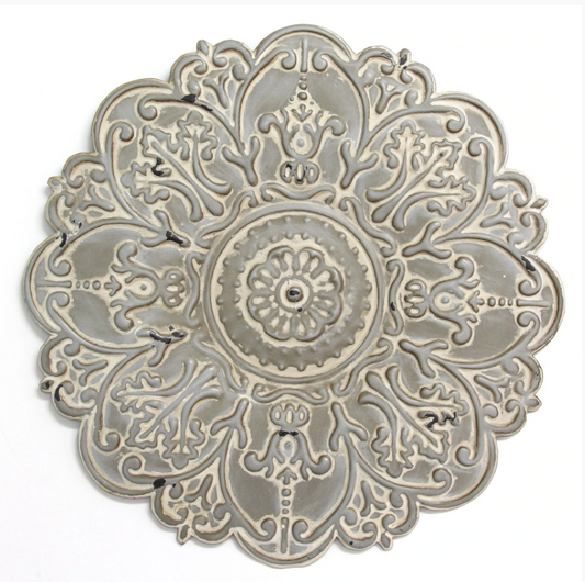 Small Gray Medallion Wall Decor