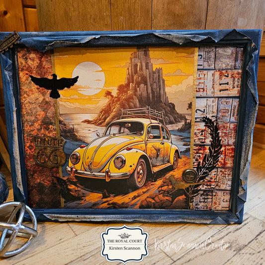 Desert Beetle Mixed Media Canvas