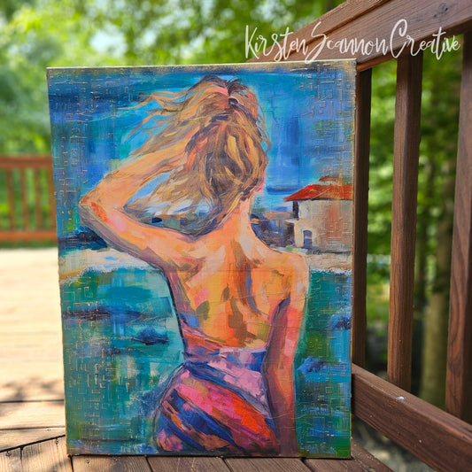 Her Shore View Mixed Media Canvas