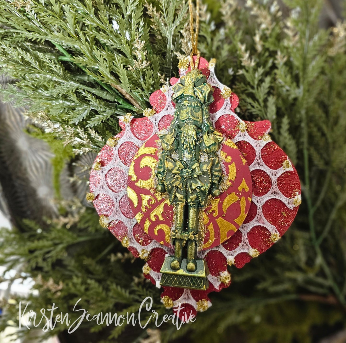 Nutcracker in Green Ornament