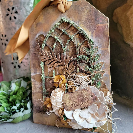 "Grow" Nature Inspired Decor Tag