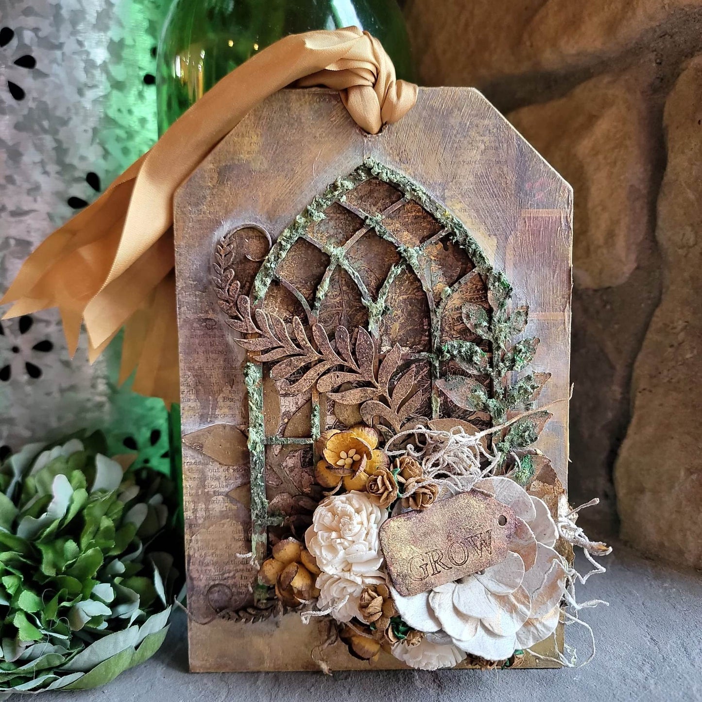 "Grow" Nature Inspired Decor Tag