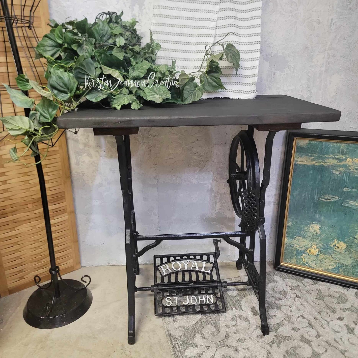 Restored Royal St. John Sewing Table Base Accent Table