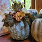Grape Leaf Decoupaged Decorated Floral Foam Pumpkin Table Décor - Home Décor - Autumn - Fall