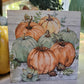 Pumpkin Scene Wallhanging Decoupaged Mixed Media Art Ornament, Autumn-Fall Decor