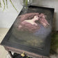 Equestrian Theme Vintage Hekman Side Table on Casters