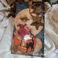 Witch in a Red Dress Decorations Quartet Decoupaged Mixed Media Art Wallhanging Ornament, Halloween Decor