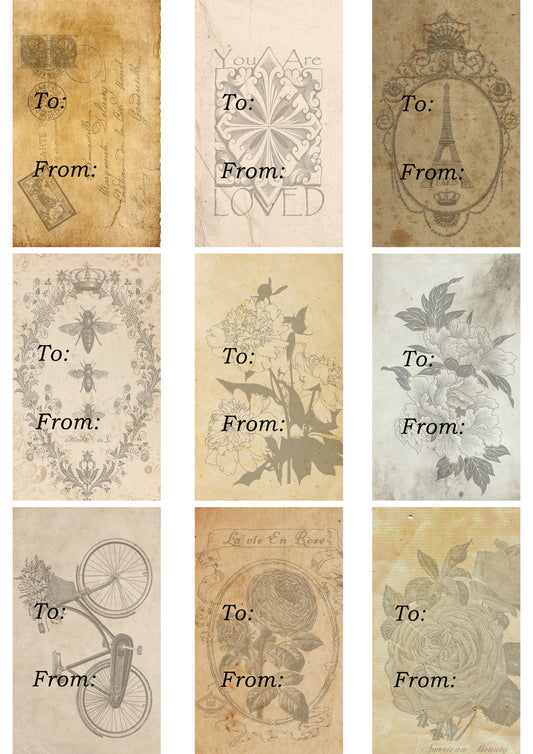 Decoupage Queen A4 Rice Paper Tags