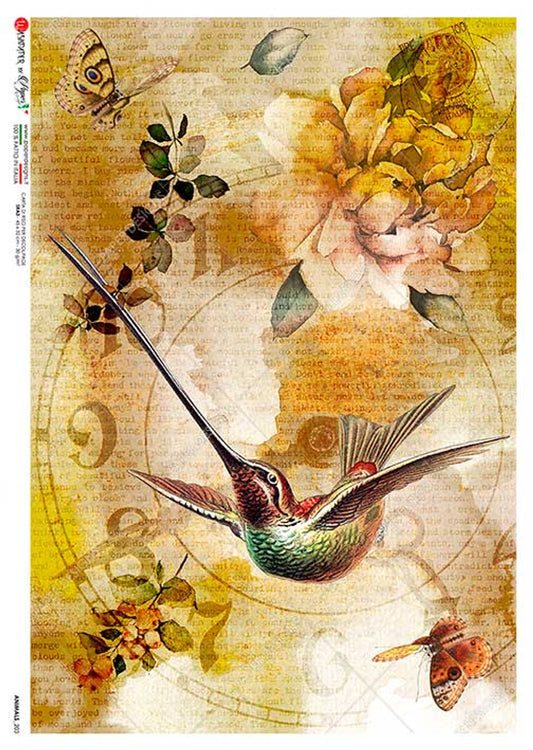 Paper Designs Washipaper Rice Paper for Decoupage Animals 0203 A4