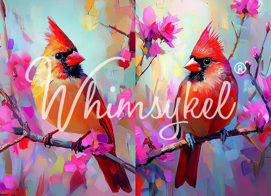 Whimsykel Designs 18 lb Decoupage Tissue Paper 21x29" Cardinal Companions Duo