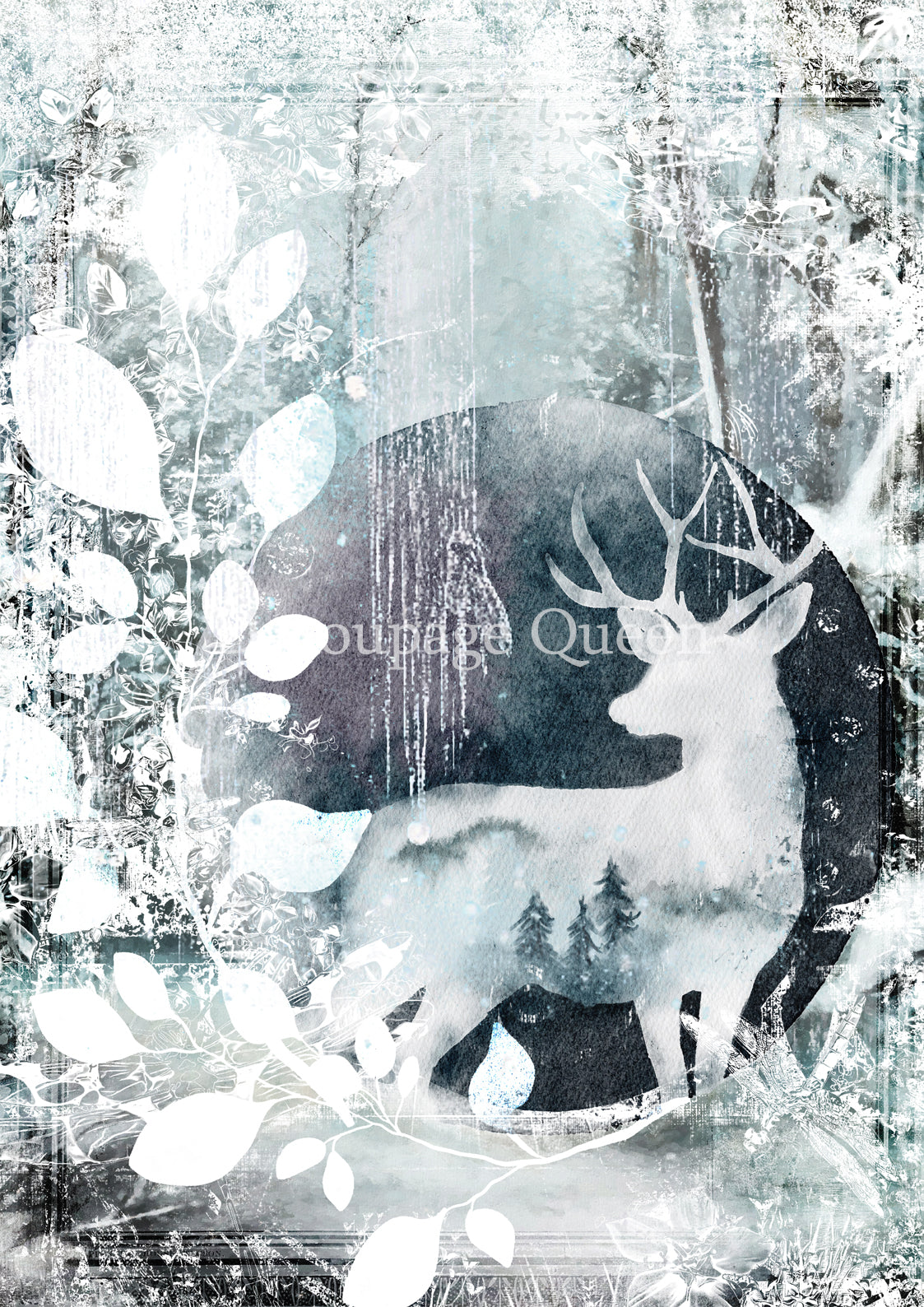 Decoupage Queen A4 Rice Paper Winter Stag