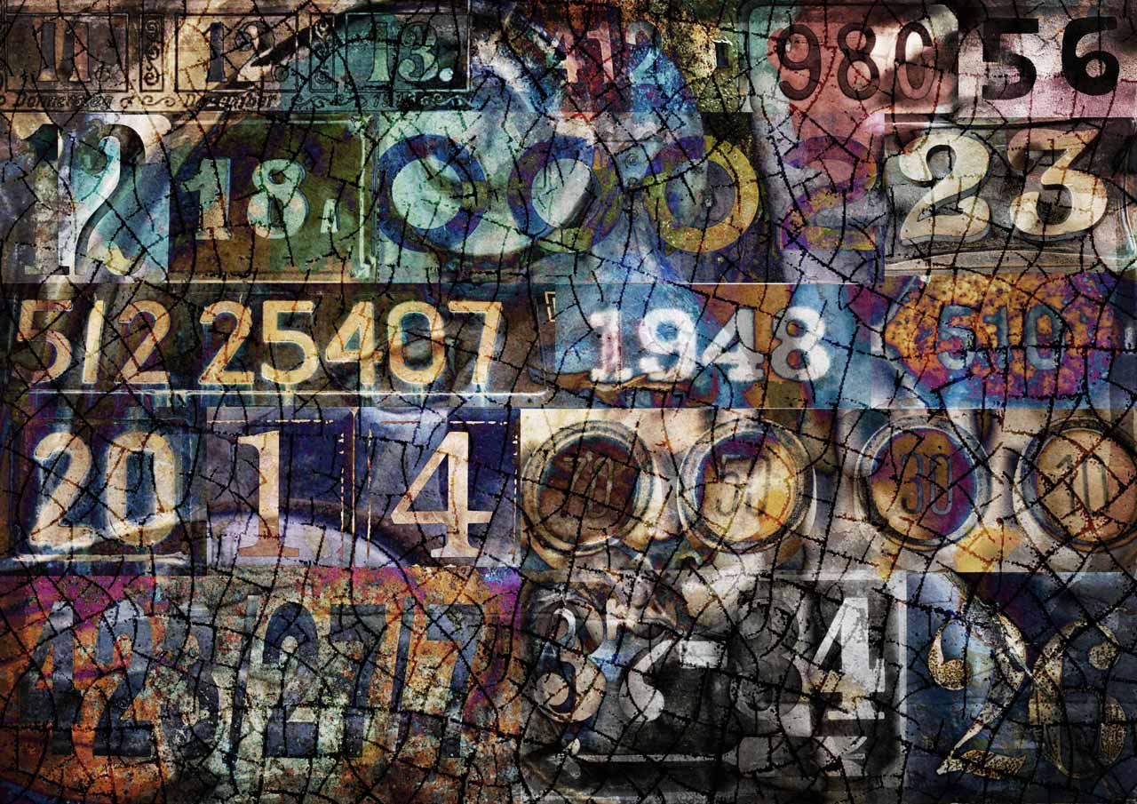 Decoupage Queen A4 Rice Paper Number Mosaic