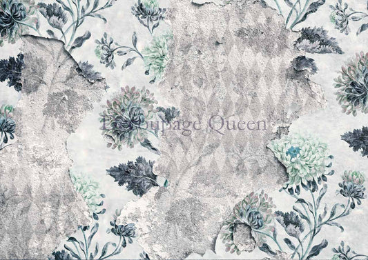 Decoupage Queen A2-A3-A4 Rice Paper Floral Harlequin by Andy Skinner