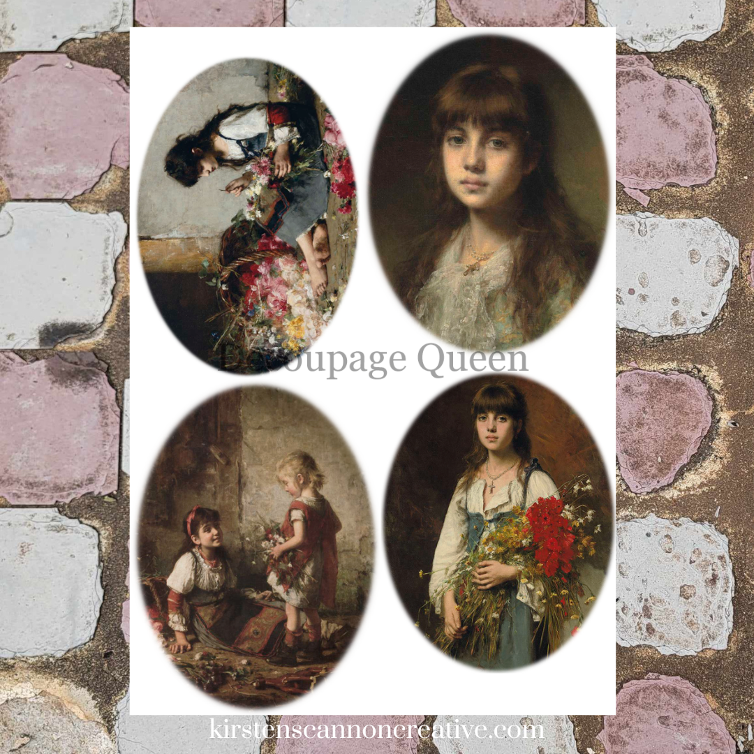 Decoupage Queen Rice Paper Dainty and the Queen Alexei Harlamoff Paintings A4