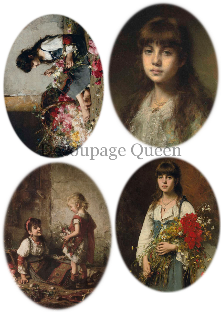 Decoupage Queen A4 Rice Paper Dainty and the Queen Alexei Harlamoff Paintings