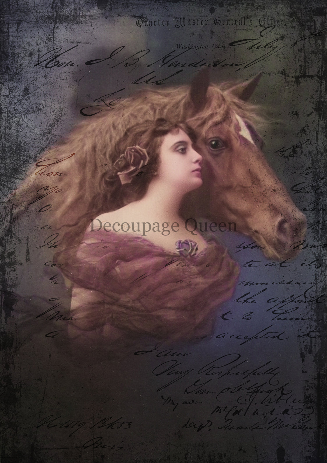 Decoupage Queen Rice Paper Equestrian Beauty A4
