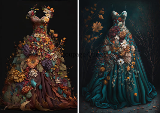 Decoupage Queen A3 & A4 Rice Paper Autumn Gowns