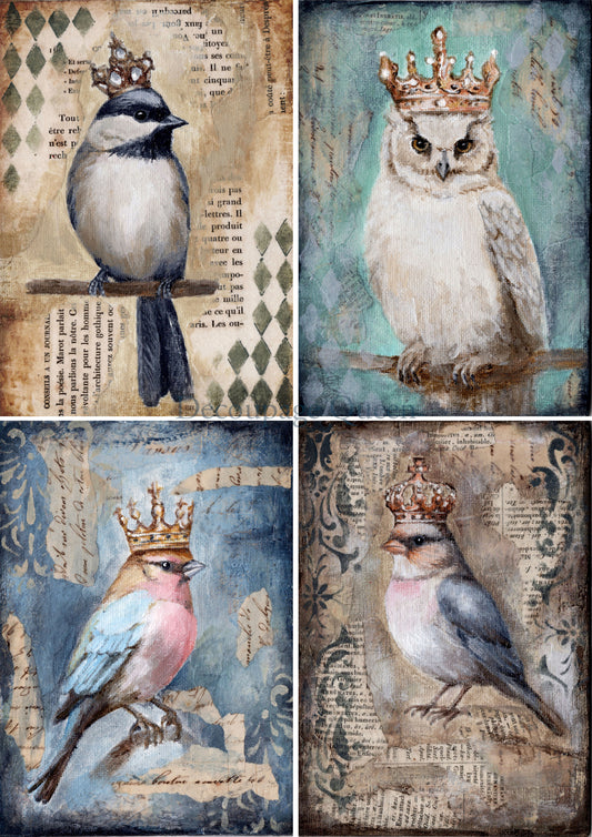 Decoupage Queen Rice Paper Teresa Rene Art The Four Birds A4