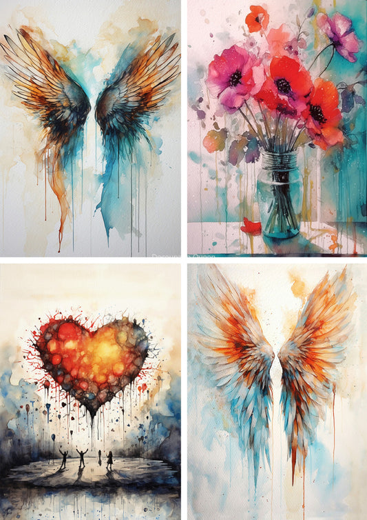 Decoupage Queen Rice Paper Wings and More 4-Pack by Andy Skinner A4