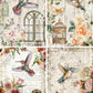 Decoupage Queen A4 Rice Paper Hummingbird Four Pack