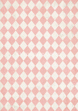 Decoupage Queen A4 Rice Paper Pink and Ivory Harlequin