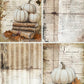 Decoupage Queen A4 Rice PaperCottage Pumpkins Four Pack