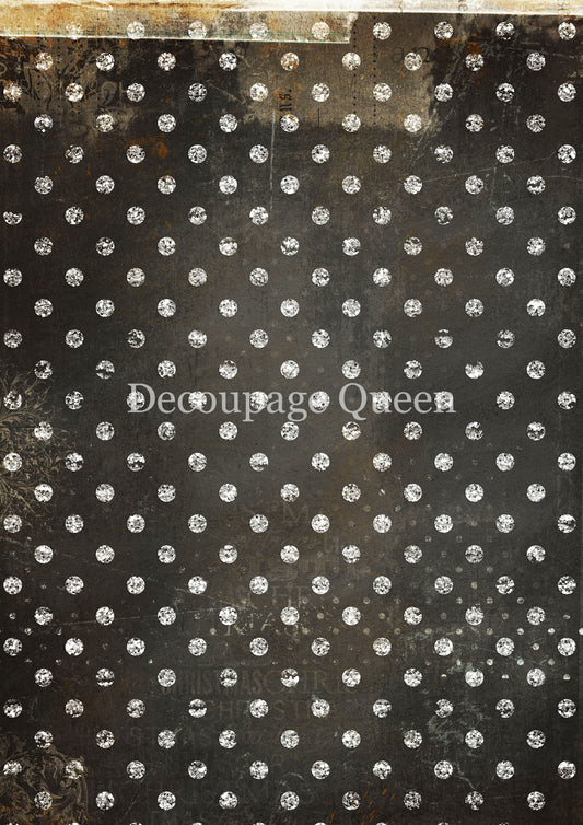 Decoupage Queen A4 Rice Paper Black and White Dots
