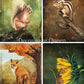 Decoupage Queen A4 Rice Paper Teresa Rene Art Woodland Creatures Four Pack