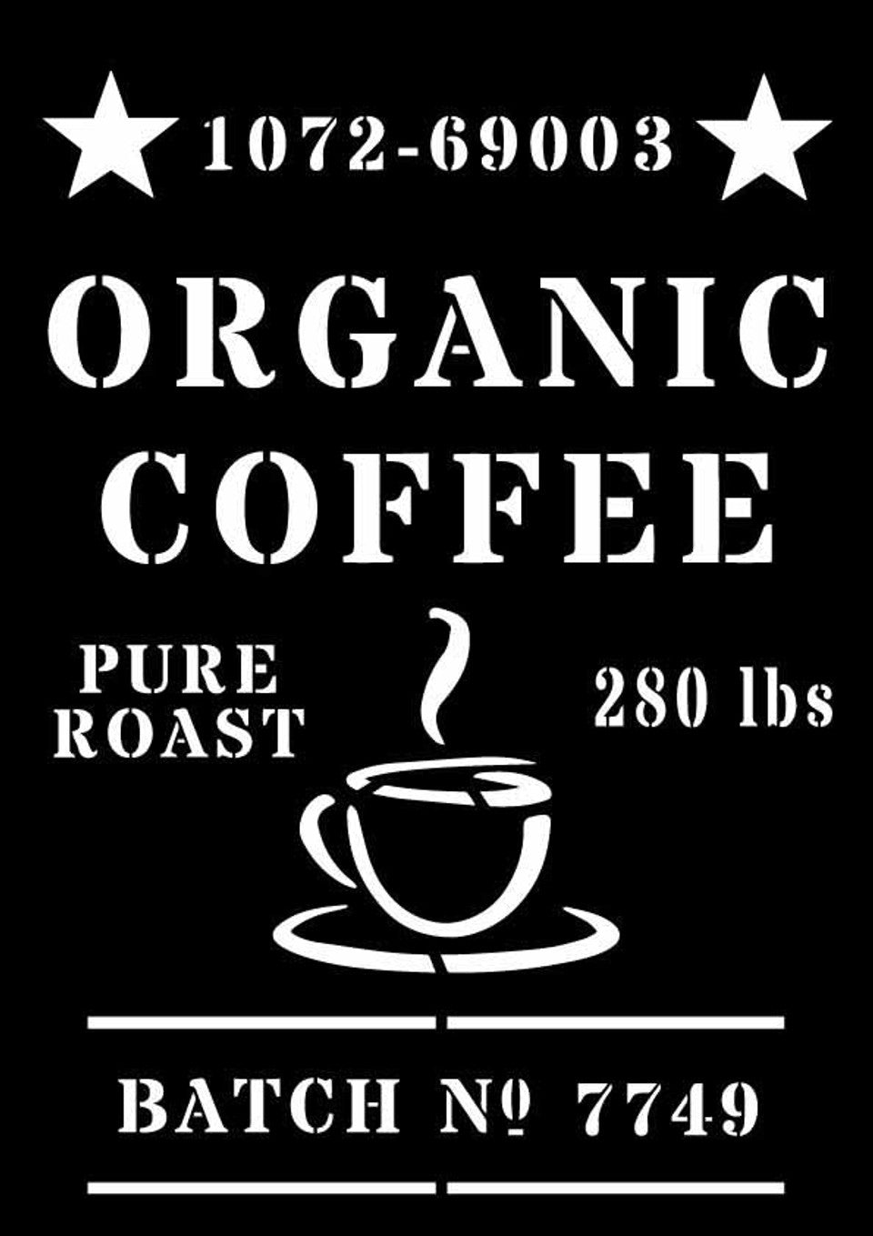 Decoupage Queen Organic Coffee Stencil A4