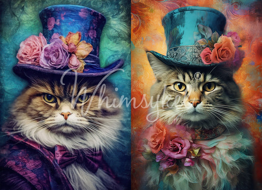Whimsykel Designs 18 lb Decoupage Tissue Paper 21x29" Duo Cats