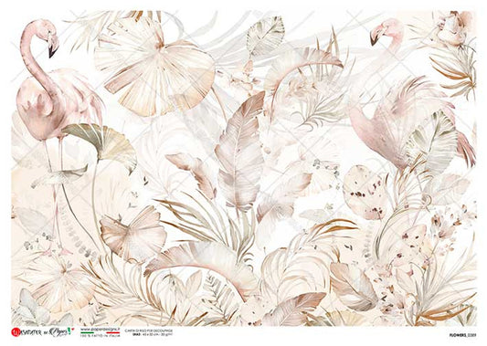 Paper Designs Washipaper Rice Paper for Decoupage Flowers 0389 A4