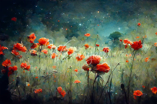 Whimsykel Designs 18 lb Decoupage Tissue Paper 21x29" Field of Poppies