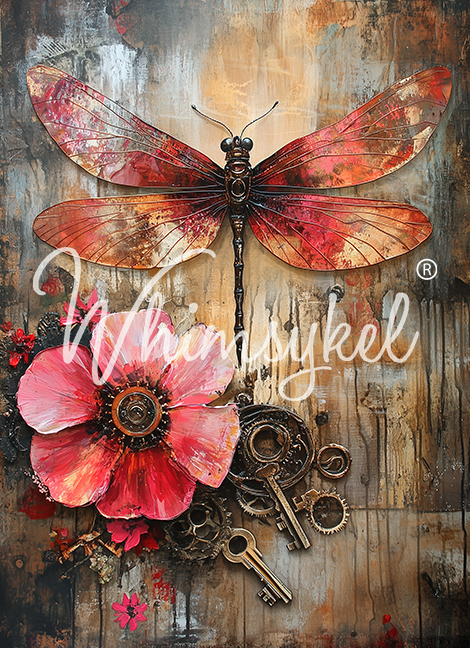 Whimsykel Designs 18 lb Decoupage Tissue Paper 21x29" Industrial Bloom