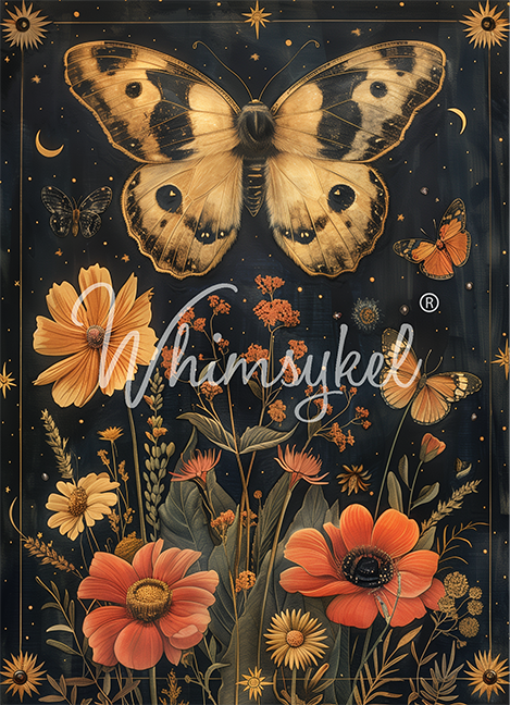 Whimsykel Designs 18 lb Decoupage Tissue Paper 21x29" Midnight Moth
