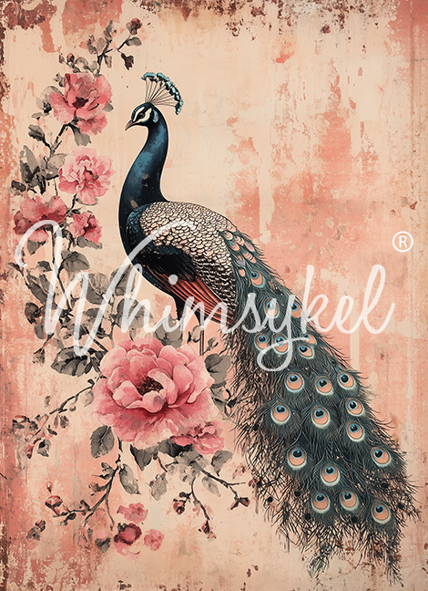 Whimsykel Designs 18 lb Decoupage Tissue Paper 21x29" Peacock